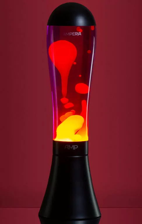 blue and orange lava lamp