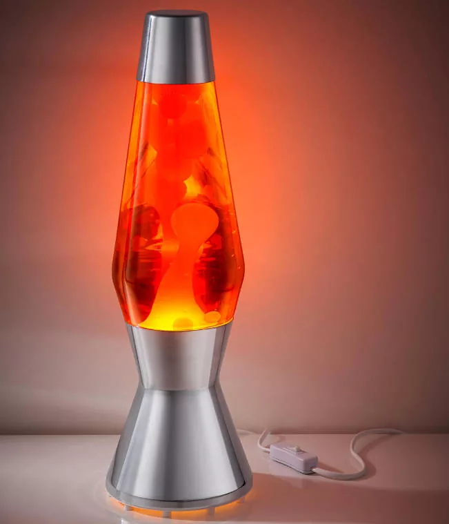 blue and orange lava lamp